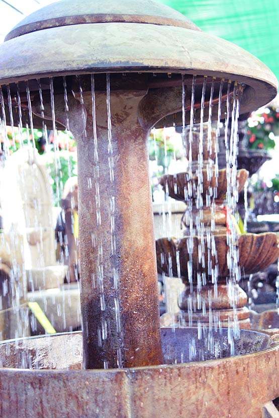 A fountain with water coming out of it.