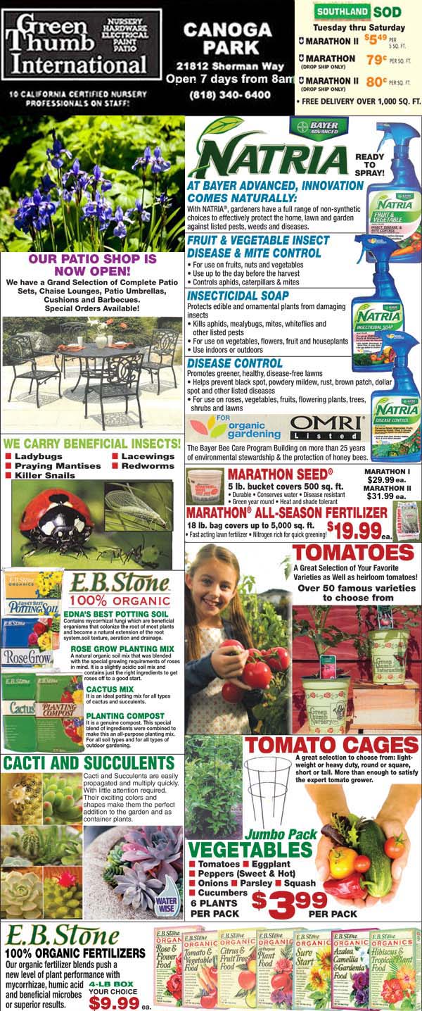 A flyer with a variety of plants and flowers.