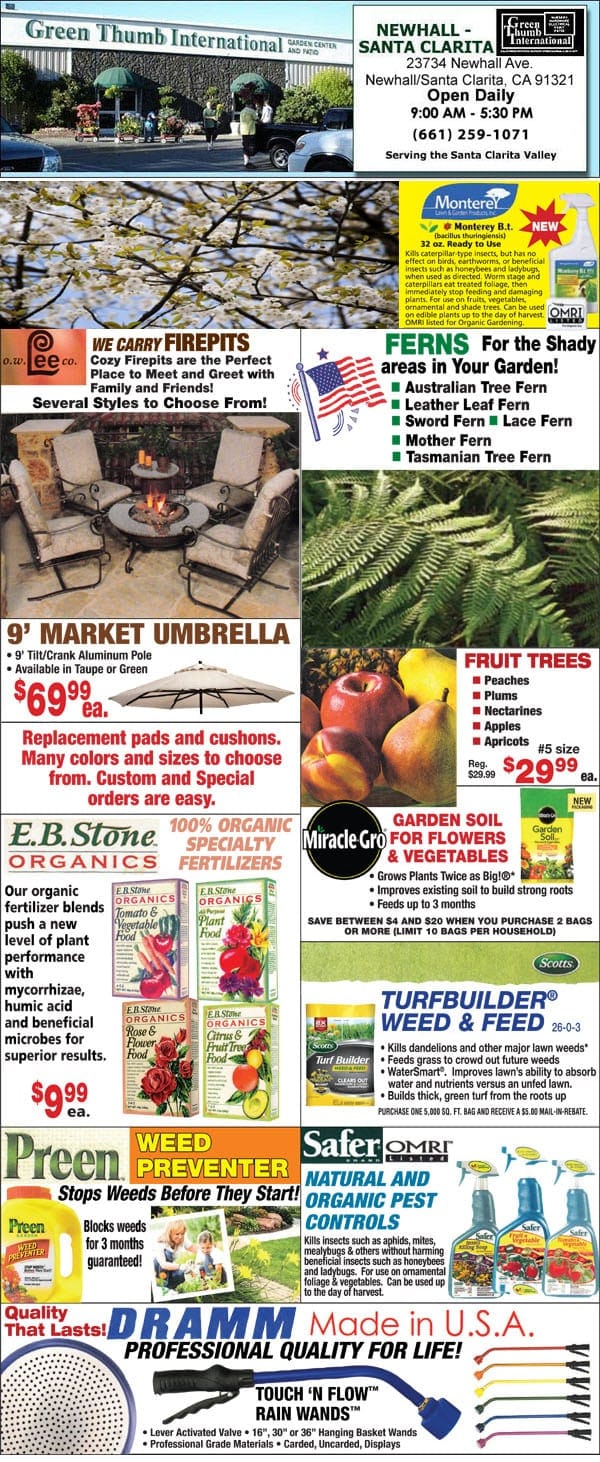 The front page of a newspaper with a variety of products.