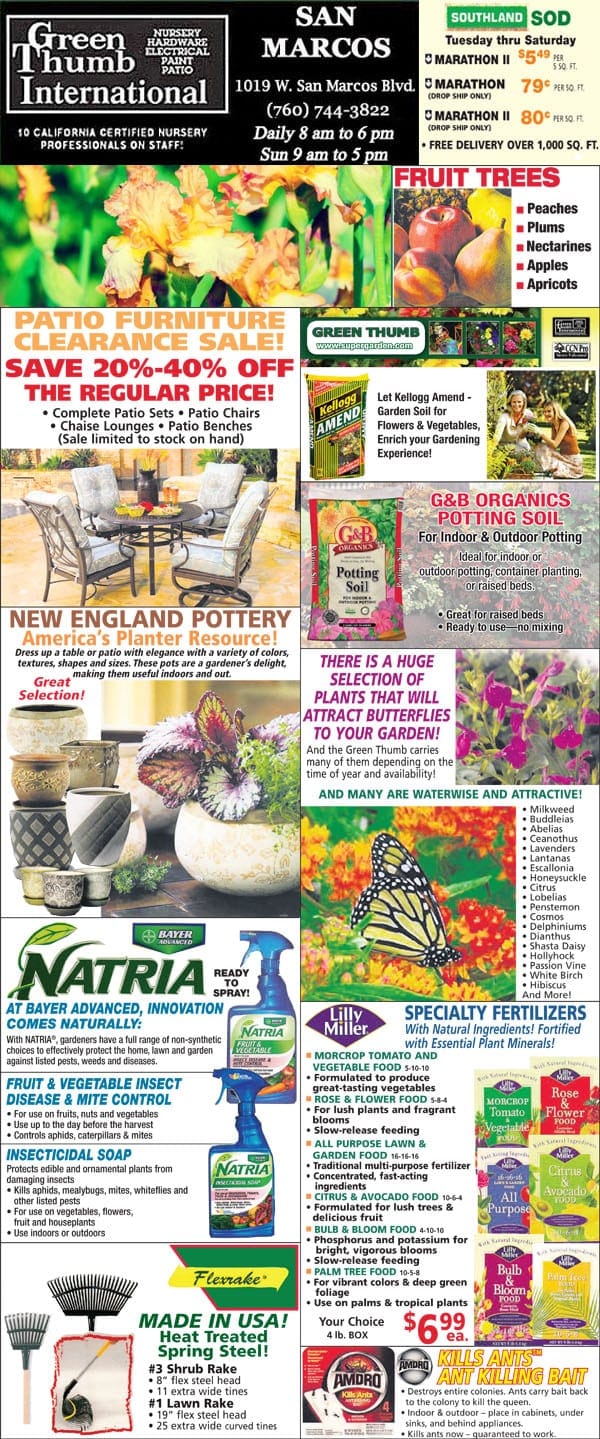 A Southern California garden center featuring a plant nursery.