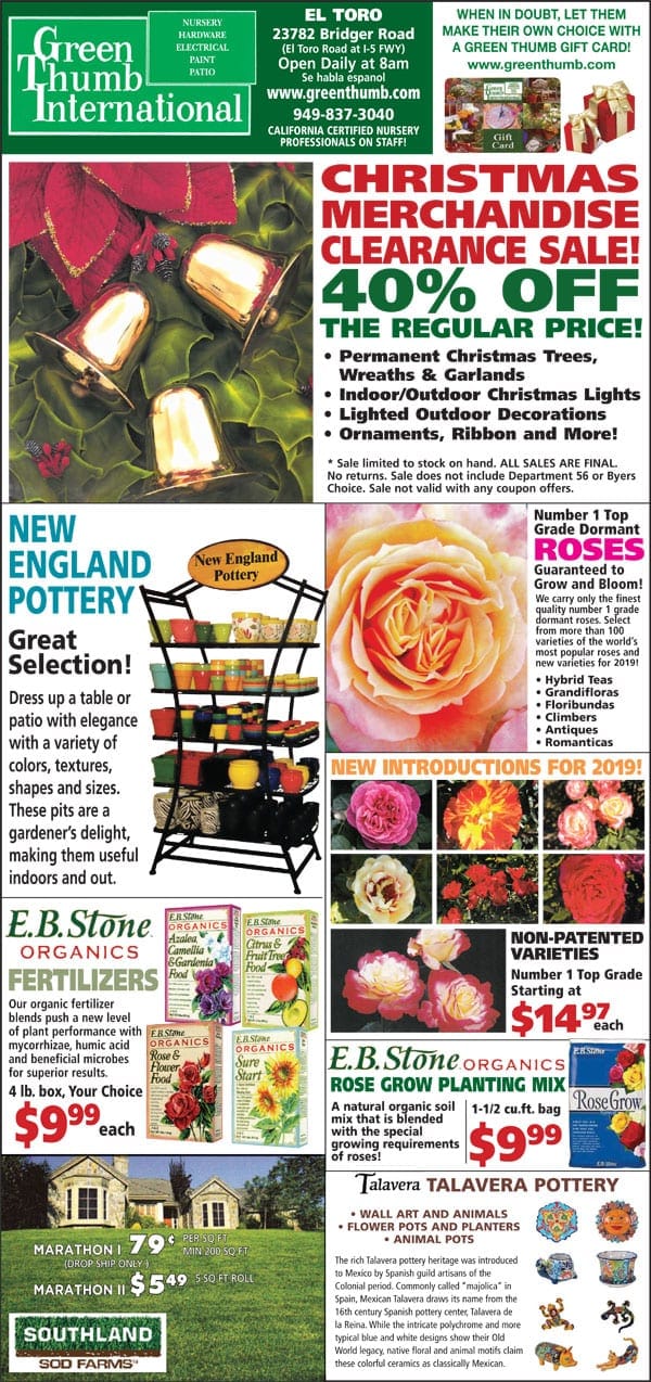 The front page of the SoCal garden center magazine.