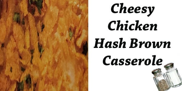 Cheesy chicken hash brown casserole with garden-fresh ingredients.