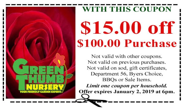 Coupon for garden center near me in Southern California.