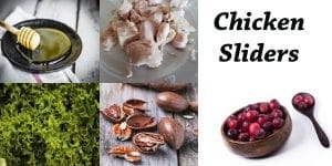 Chicken sliders with cranberries and honey served at a Southern California plant nursery.