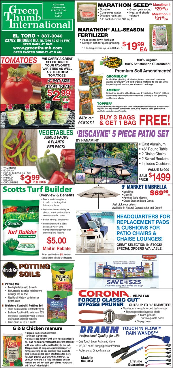 A flyer for the Southern California garden center's international trade show.