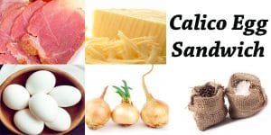 A collage of images from a SoCal garden center featuring a calo egg sandwich.