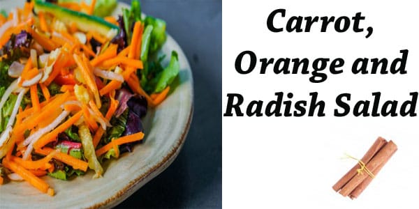 Carrot, orange and radish salad from a SoCal garden center.