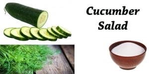 A cucumber salad and a bowl of salt available at a Southern California garden center.