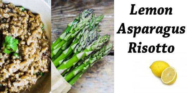 A lemon-infused asparagus risotto featuring ingredients sourced from a SoCal garden center.