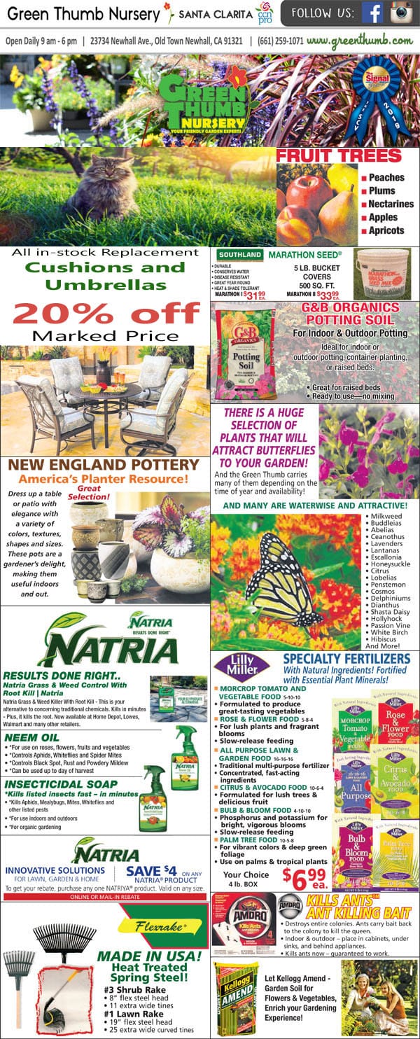 The front page of a Southern California plant nursery magazine.