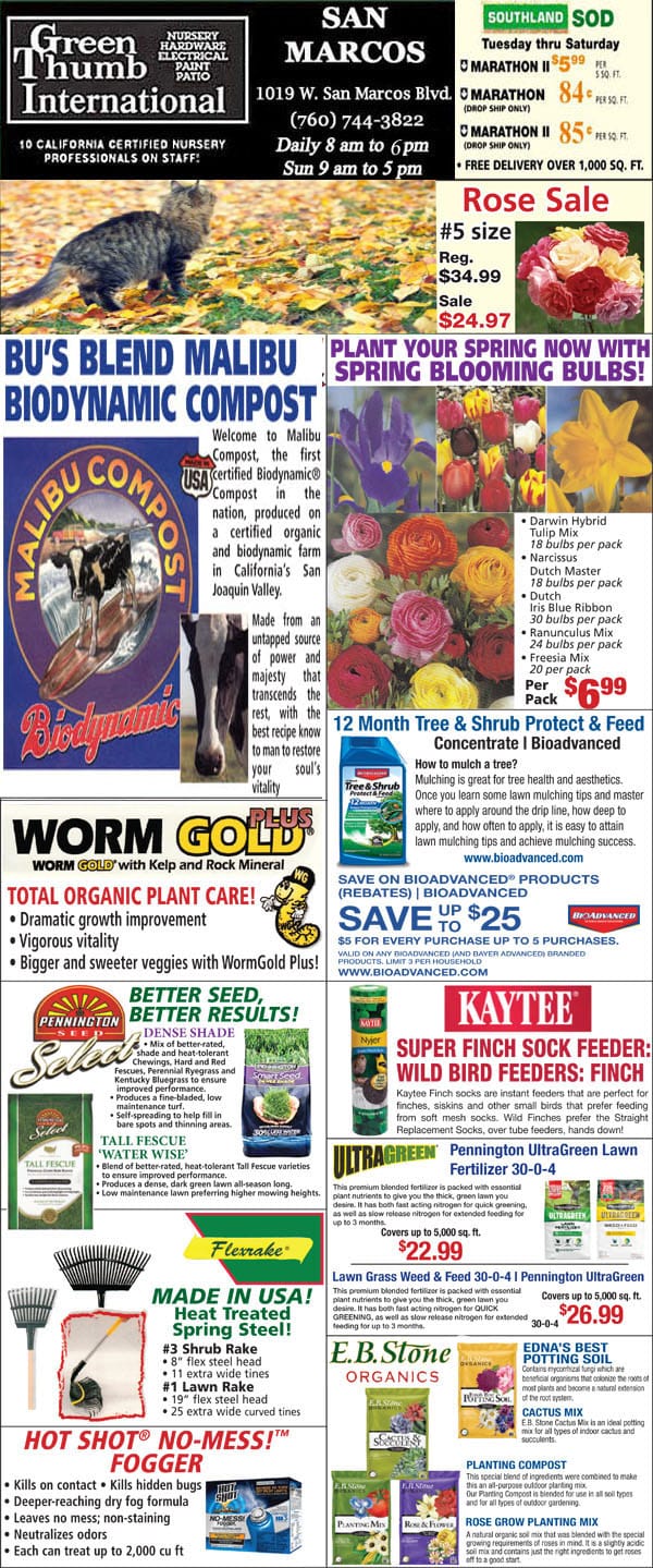 The front page of the Hawaiian gardener featuring a prominent Southern California plant nursery.