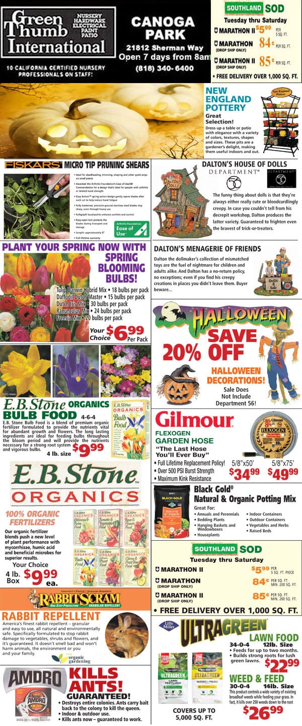 The front page of a Southern California plant nursery catalog.