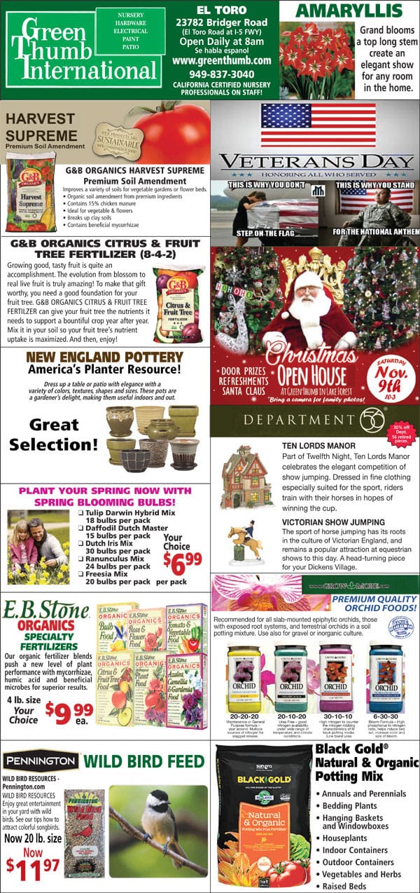 The front page of the Southern California garden center magazine.