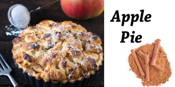 Apple pie with cinnamon and a fork, enjoyed at a SoCal garden center.