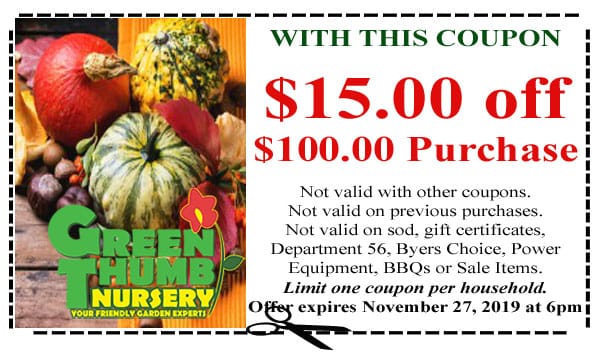Coupon for a Southern California plant nursery.
