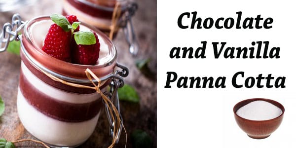 Garden center near me offering chocolate and vanilla panna cotta.