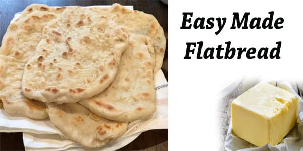 Easy made flatbread with butter from a Southern California garden center.