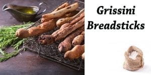 Grissini breadsticks infused with rosemary and herb flavors, available at a SoCal garden center.