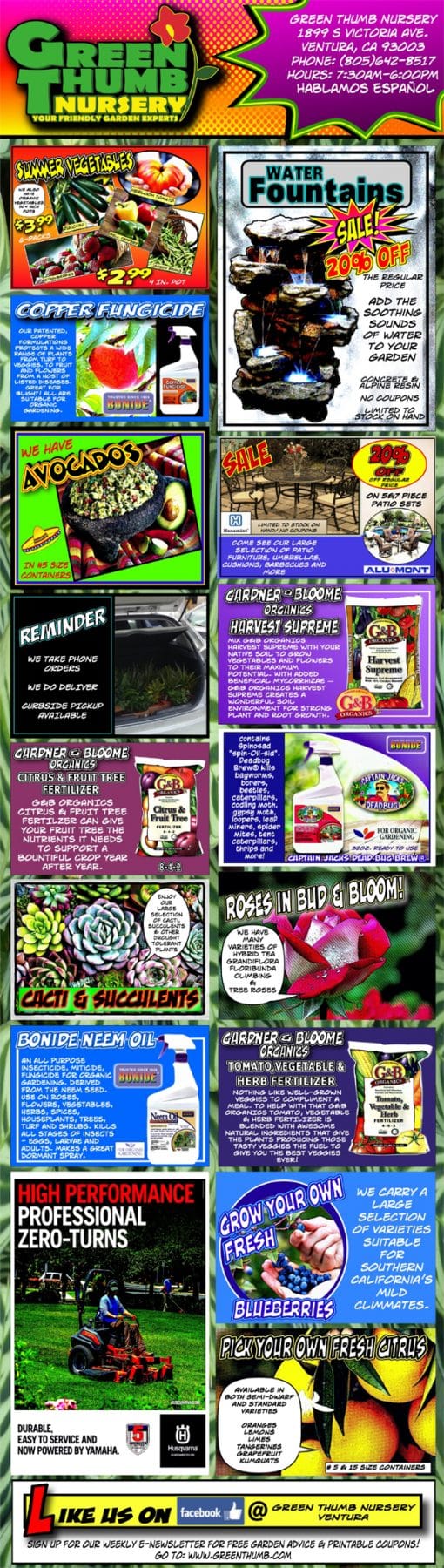The front page of a marijuana magazine featuring a SoCal garden center.