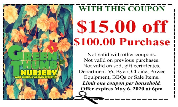 A $1,500 or more greens coupon at a SoCal garden center.