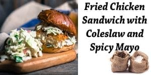 Southern California plant nursery serving a fried chicken sandwich with colelaw and spicy mayo.