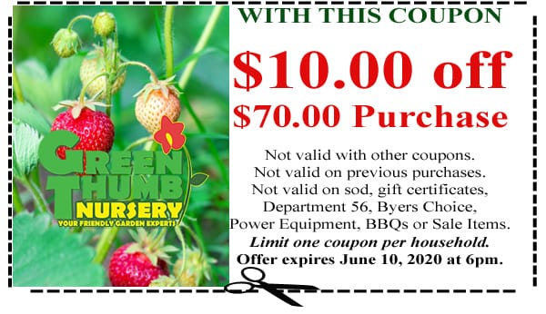 A coupon for a purchase of $700 at a SoCal garden center.