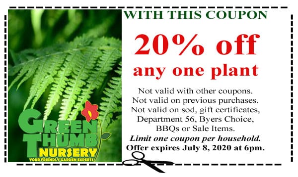 Get 20% off at a garden center near me in Southern California.