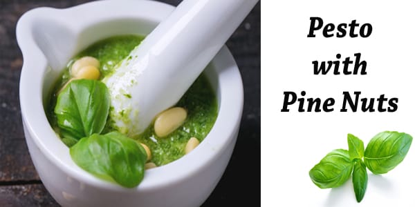 Find pesto made with pine nuts at a Southern California garden center.