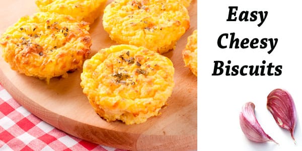 Easy cheesy biscuits on a SoCal garden center cutting board.