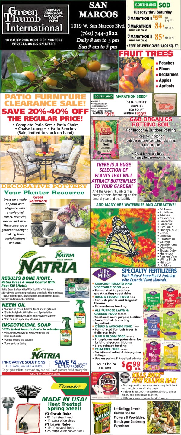 A flyer showcasing the best variety of plants and flowers from a garden center near me.