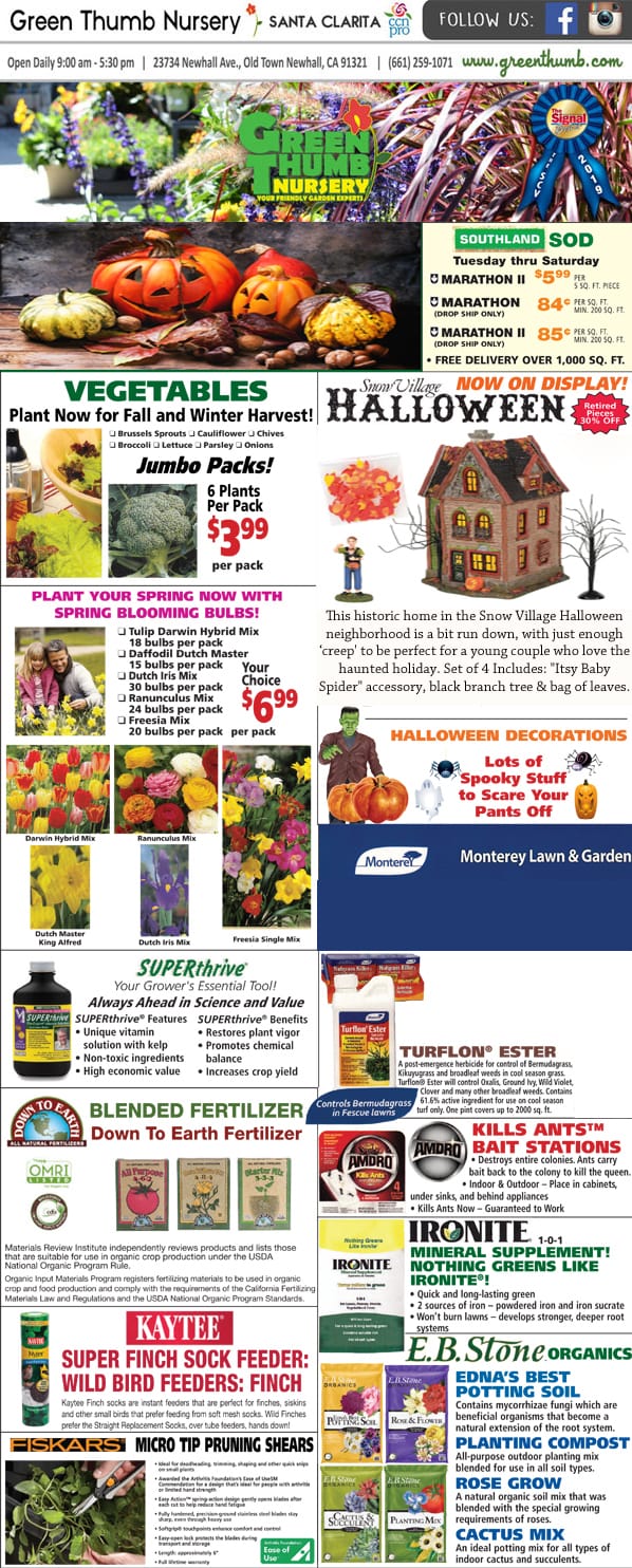 The front page of the greenthumb gardener's guide featuring the best garden center and nursery near me.