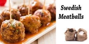 Swedish meatballs served on a plate at the best garden center near me.