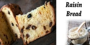 Garden center near me showcasing the best selection of raisin bread and a jar of raisins.