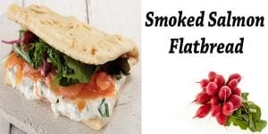 Delicious smoked salmon flatbread.