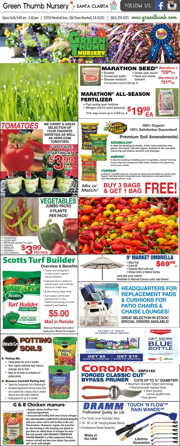 The front page of a magazine with a variety of products.