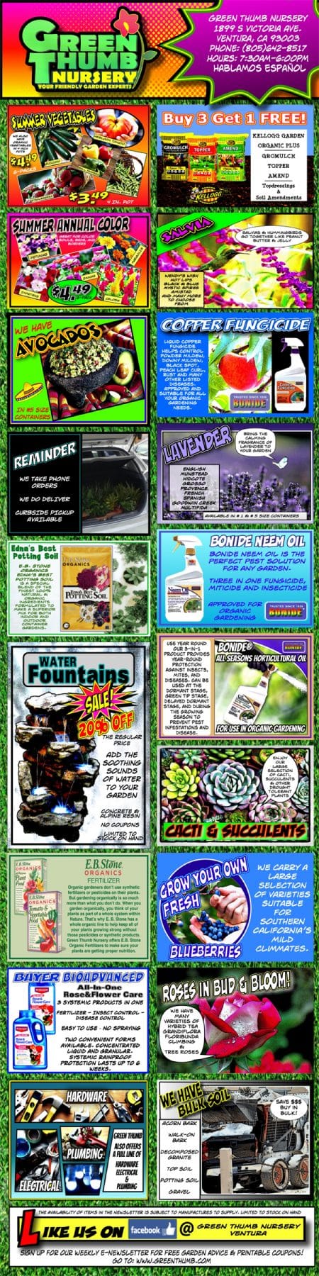 A flyer showcasing the best garden center near me.