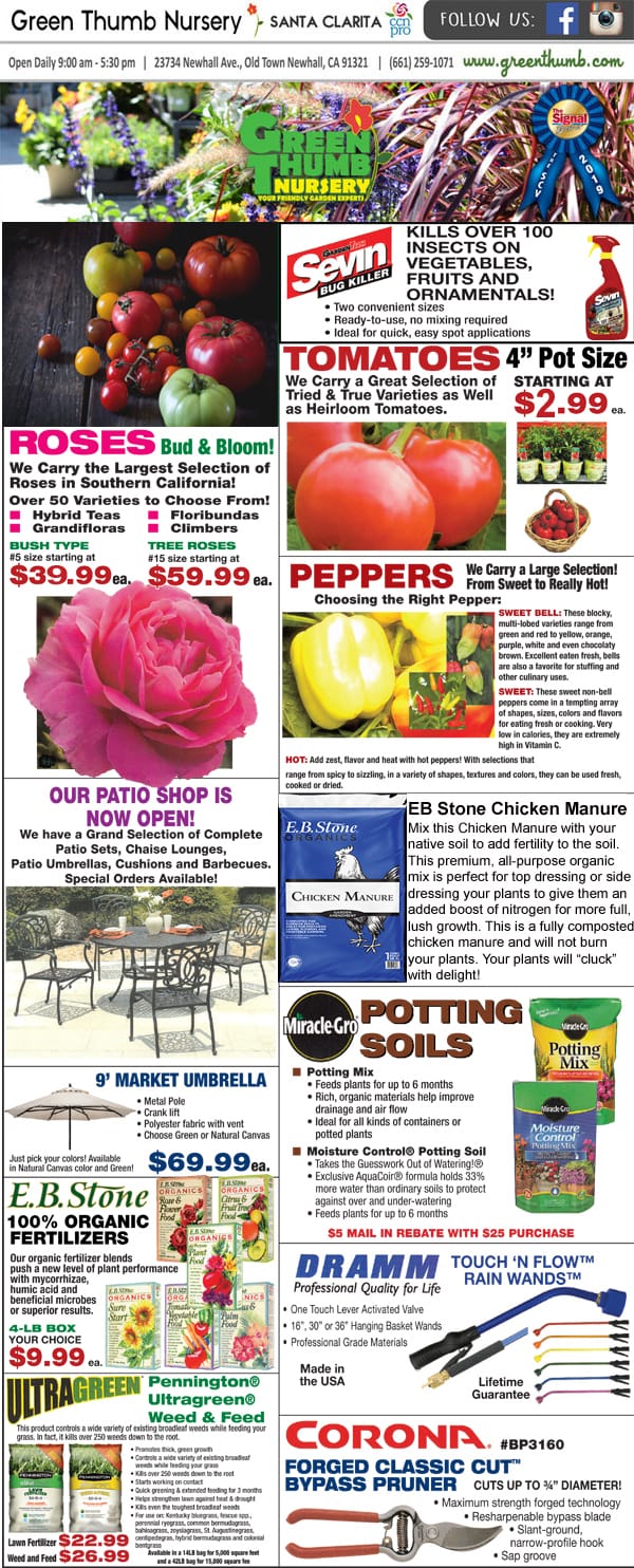 The front page of the socal nursery's journal.
