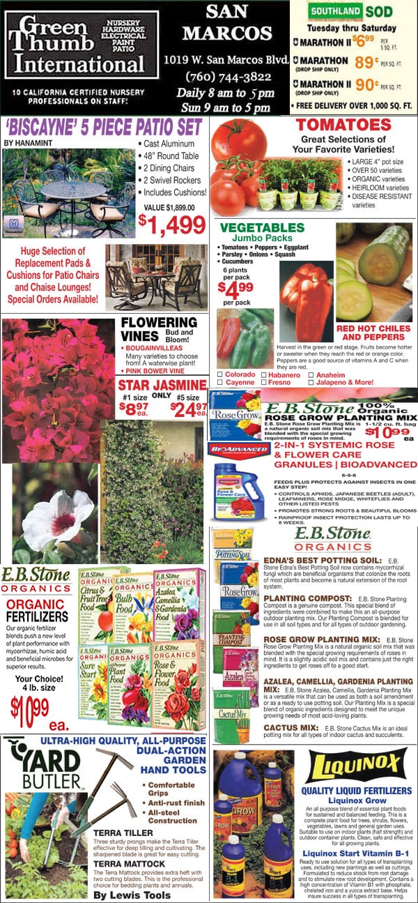 The front page of a magazine featuring a stunning variety of plants and flowers from the best garden center near me.