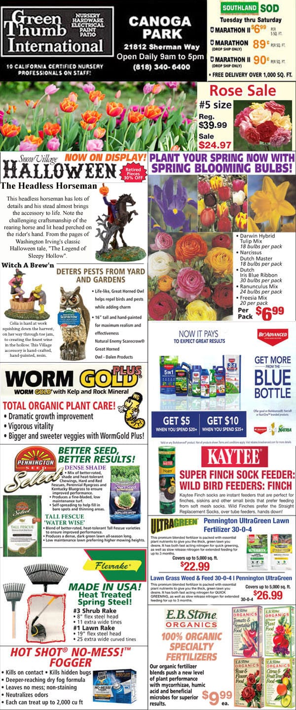 The front page of a newspaper featuring the best garden center near me.