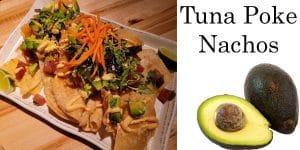Garden center near me serving delicious tuna poke nachos.