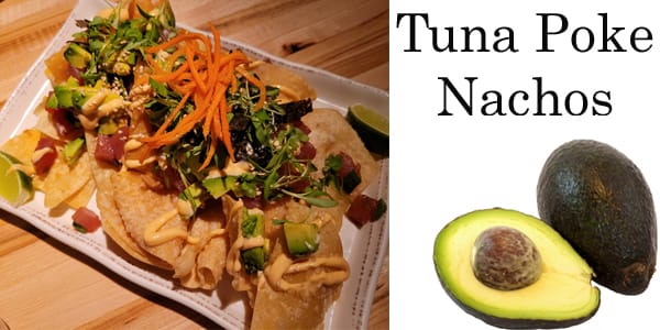 Garden center near me serving delicious tuna poke nachos.