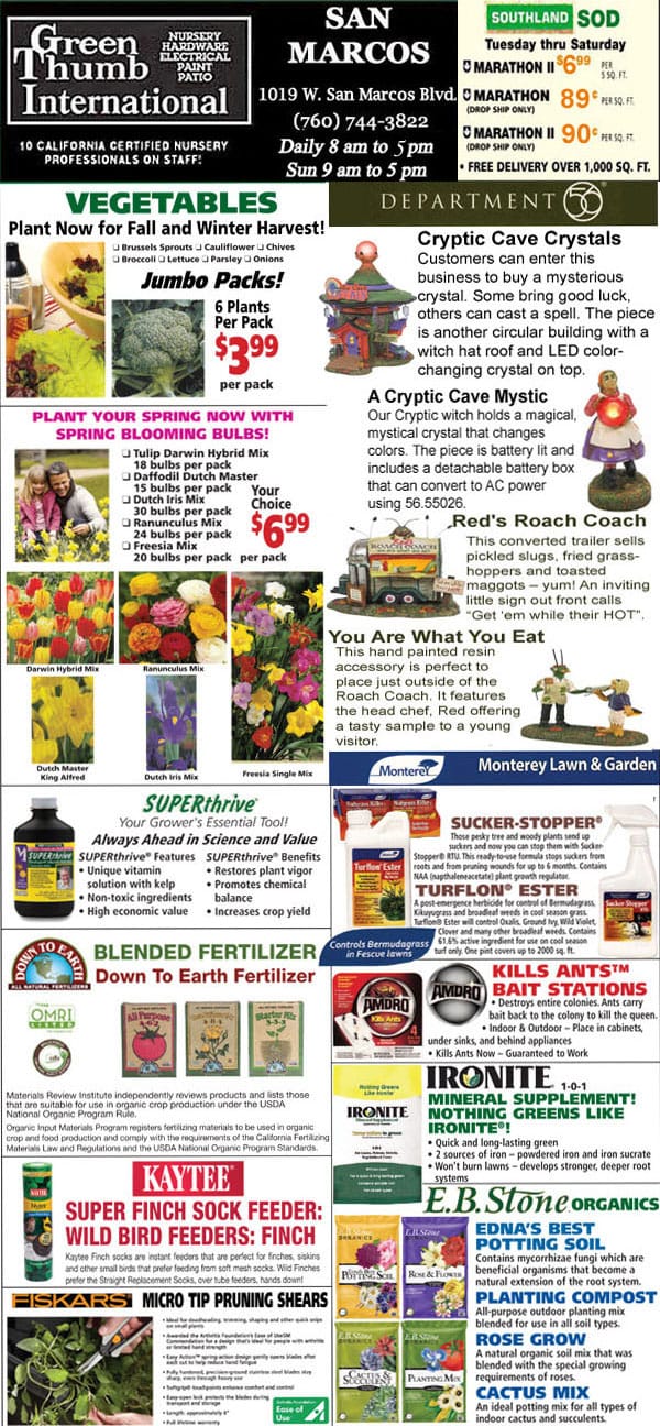 A flyer introducing the best nursery near me and socal garden center, featured in the flower international magazine.