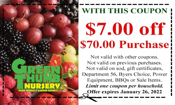 A garden center near me offering a 7% off purchase coupon.