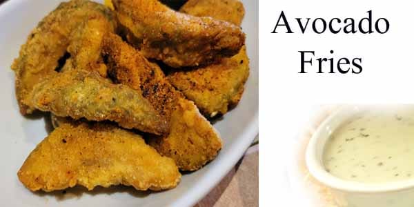Avocado fries with dipping sauce from the best plant nursery near me.