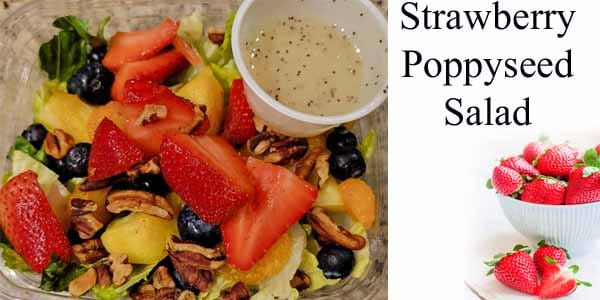 Strawberry poppy seed salad with fresh berries and seeds.