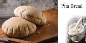 A picture of pita bread on a cutting board with the keyword "cutting board
