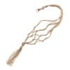 A beige necklace with a tassel on it, available at the best garden nursery near me.