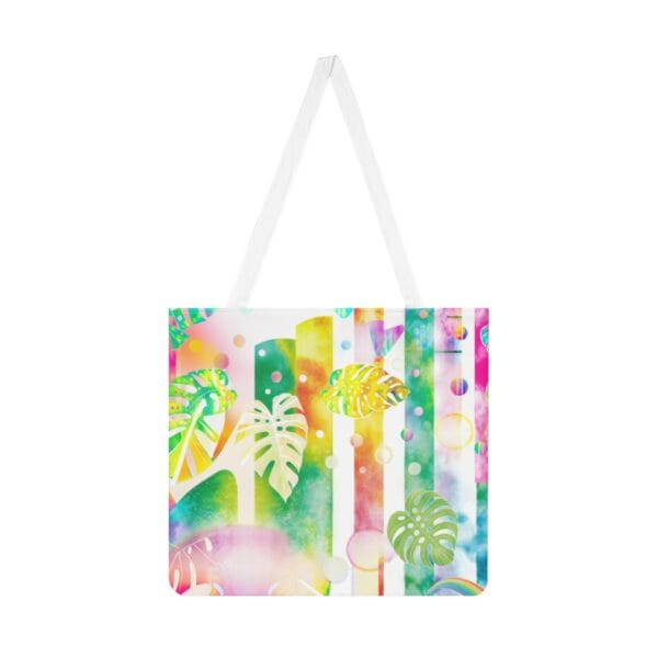 A Pastel Monstera Shoulder Tote Bag by Green Thumb Nursery perfect for a visit to the best garden center near me.