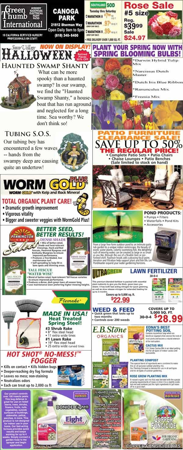 A newspaper showcasing a variety of products, including those from the best garden center near me.