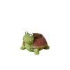 A turtle planter against a black background.